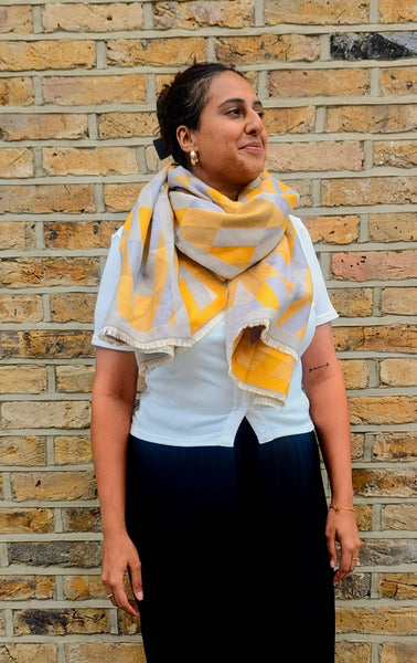 Ochre Chevron Cosy Wrap