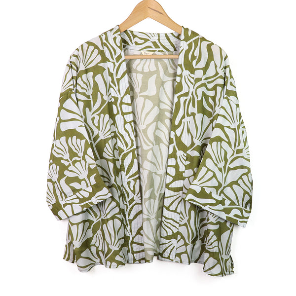 Green Botanical Kimono