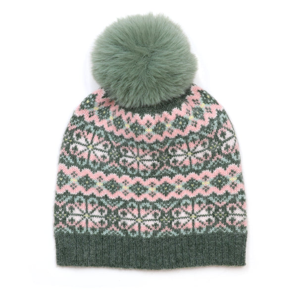 Agnes Sage and Pink Bobble Hat