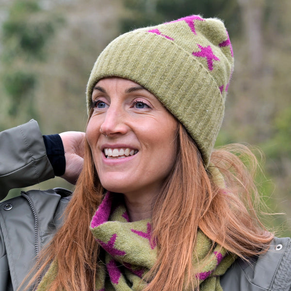 Starry Skies Hat (Pink and Green)