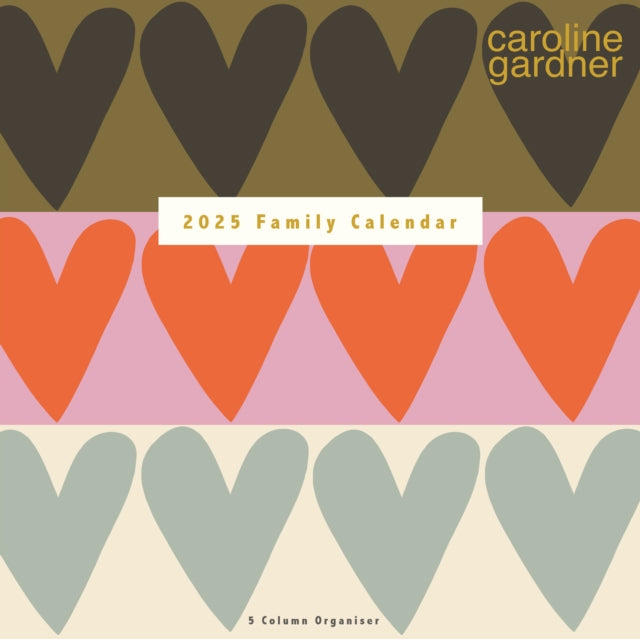 Caroline Gardner Hearts Planner Wall Calendar 2025