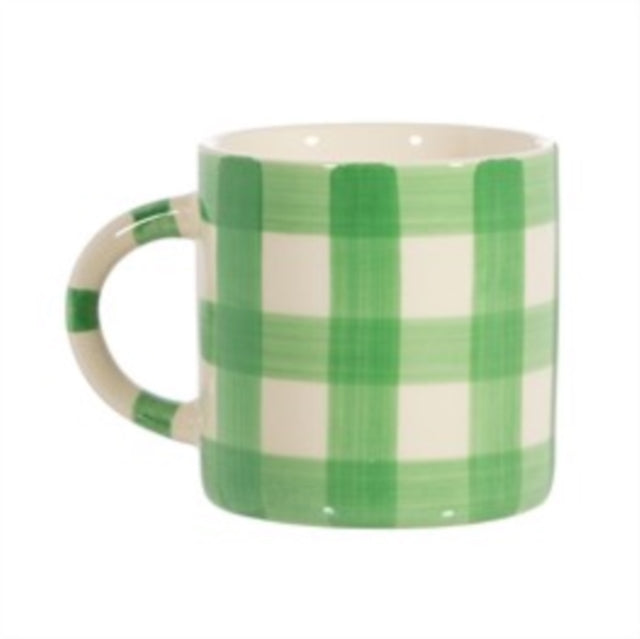 Sass & Belle Gingham Mug Green