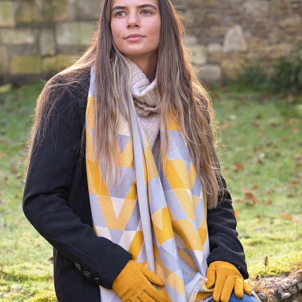 Ochre Chevron Cosy Wrap