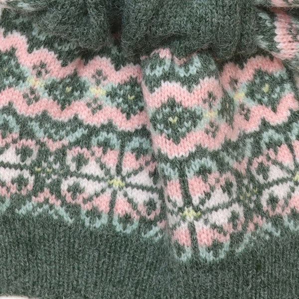 Agnes Sage and Pink Pull Through Scarf
