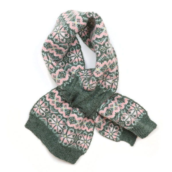 Agnes Sage and Pink Pull Through Scarf