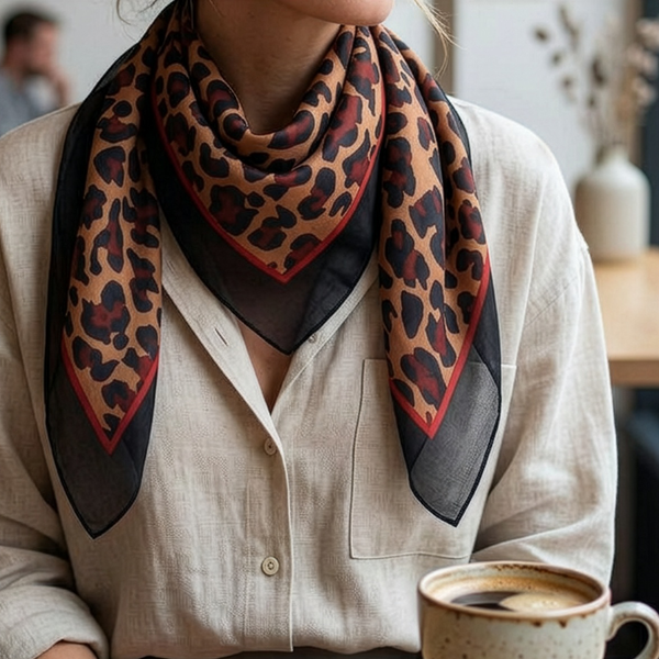 Pure Silk Animal Print Scarf