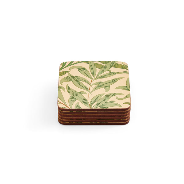 Morris & Co. Willow Bough Green Coasters, Set of 6