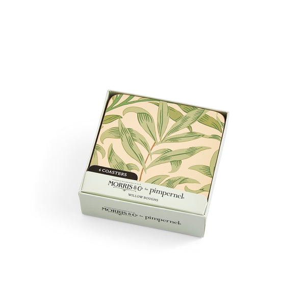 Morris & Co. Willow Bough Green Coasters, Set of 6