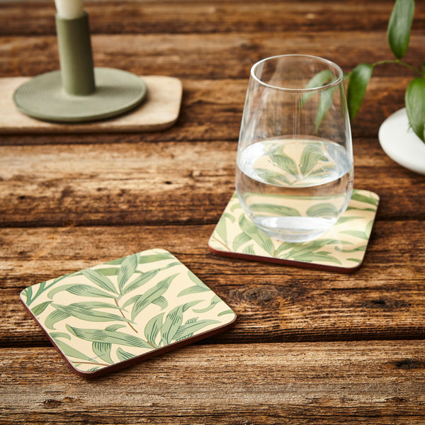 Morris & Co. Willow Bough Green Coasters, Set of 6