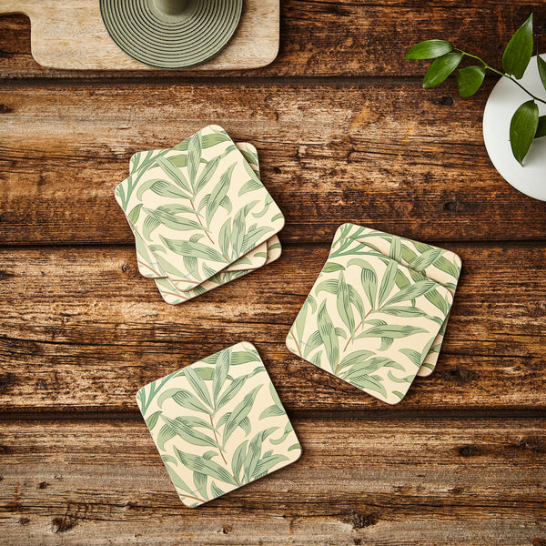Morris & Co. Willow Bough Green Coasters, Set of 6