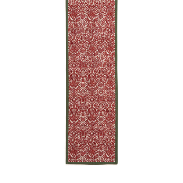 Morris & Co. Bluebell Red & Green Table Runner