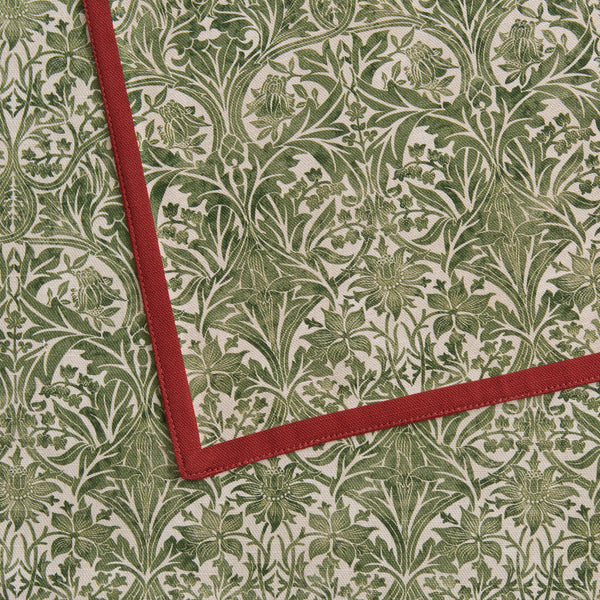 Morris & Co. Bluebell Red & Green Napkins, Set of 2