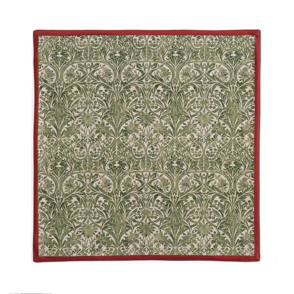 Morris & Co. Bluebell Red & Green Napkins, Set of 2
