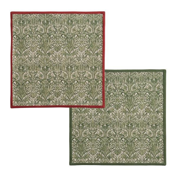 Morris & Co. Bluebell Red & Green Napkins, Set of 2