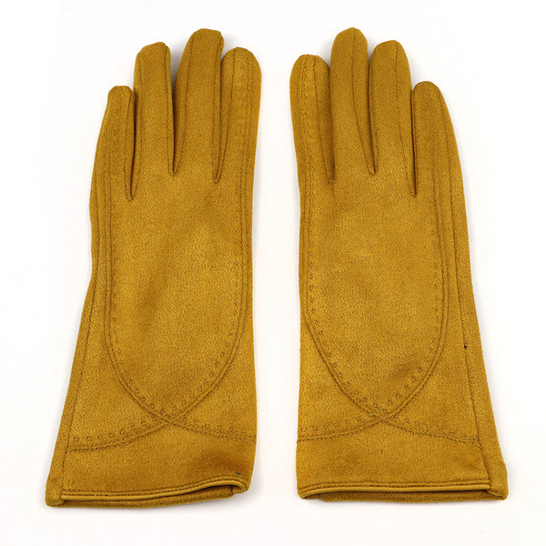 Mustard Soft Stretch Touchscreen Gloves