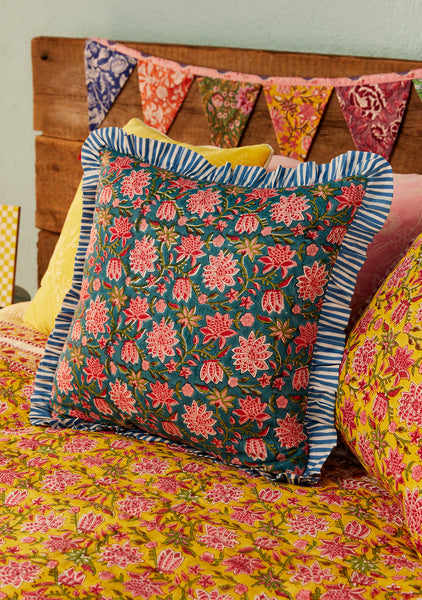 Indian Summer Cushion Cover (Blue)