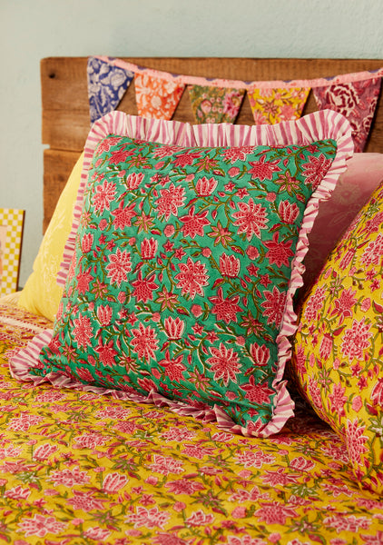 Indian Summer Cushion Cover (Green)