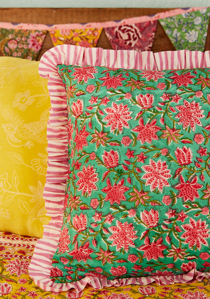 Indian Summer Cushion Cover (Green)