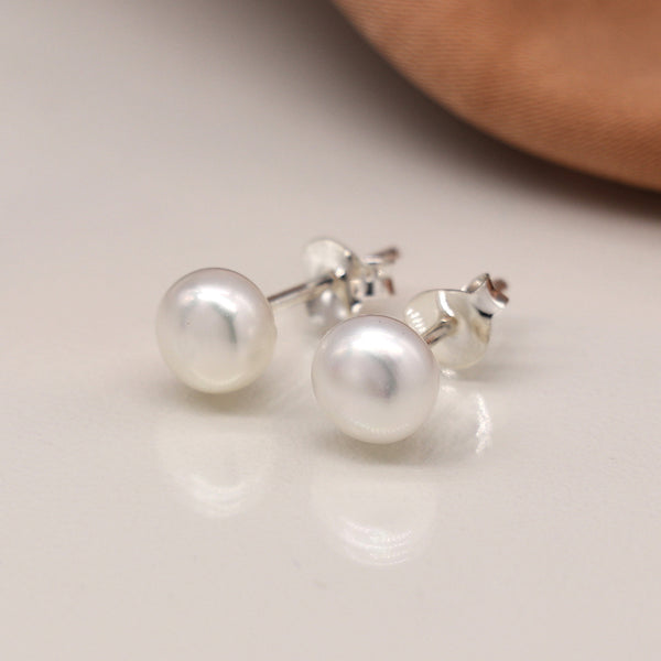 Freshwater Pearl and Sterling Silver Studs