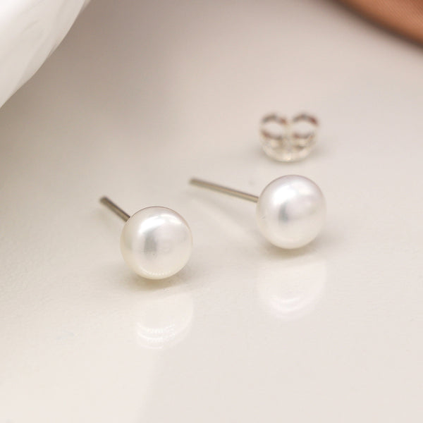 Freshwater Pearl and Sterling Silver Studs