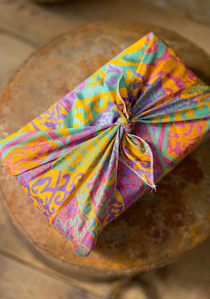 Set of 4 Recycled Sari Reusable Gift Wraps