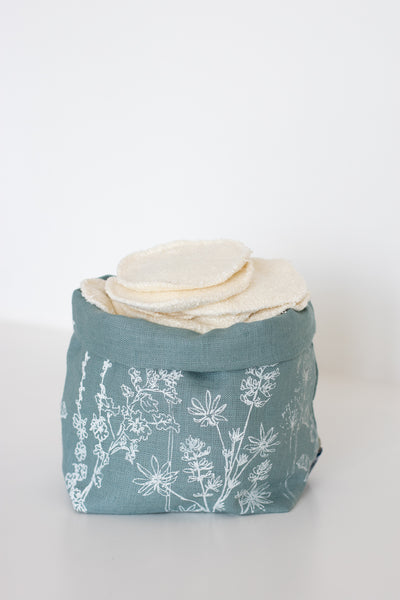Duck Egg Blue Fabric Storage Pot