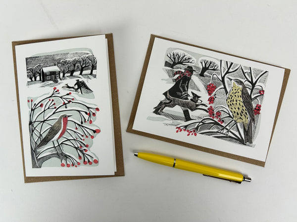 Bringing Back the Tree and Winter Thrush Notecards - NEW