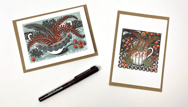 Persephone Snow and Fern Cup Notecards