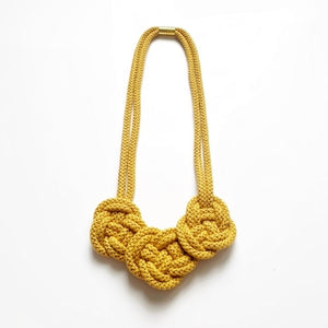 The Poppy Cotton Handmade Necklace - Mustard (Available 8th October 2025)