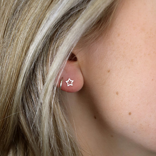 Sterling Silver Star Stud Earrings
