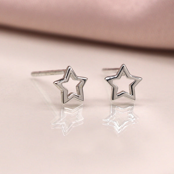 Sterling Silver Star Stud Earrings