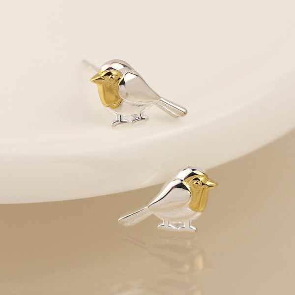 Robin Sterling Silver Stud Earrings