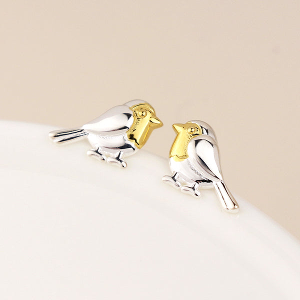 Robin Sterling Silver Stud Earrings