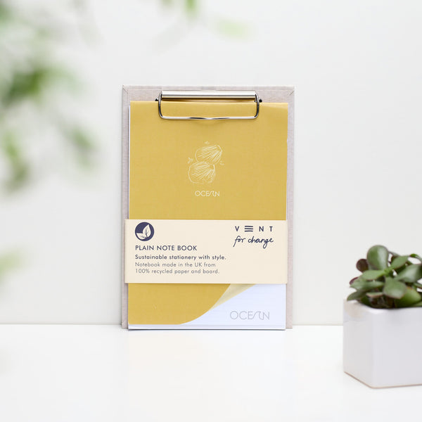 A5 Clipboard & Notepad – Recycled Ocean Plastics – Sandy Yellow