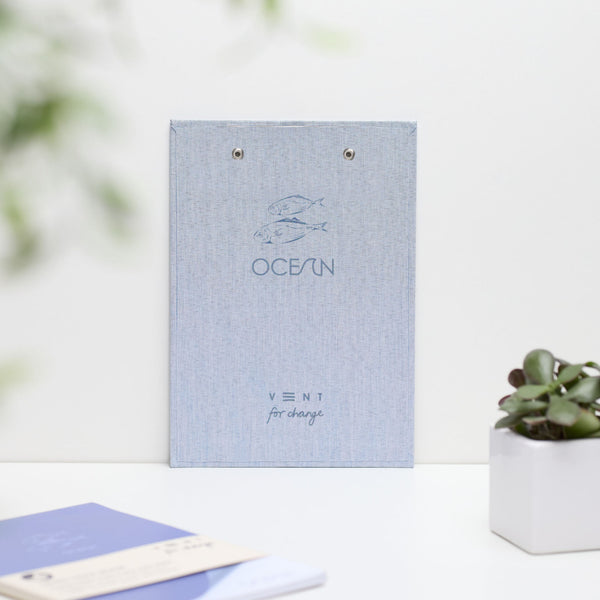 A5 Clipboard & Notepad – Recycled Ocean Plastics – Sea Blue