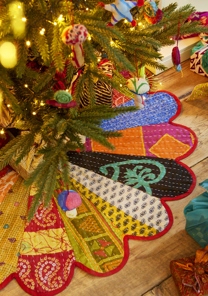 *NEW* Recycled Kantha Patch Sari Tree Skirt