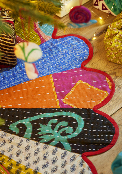 *NEW* Recycled Kantha Patch Sari Tree Skirt