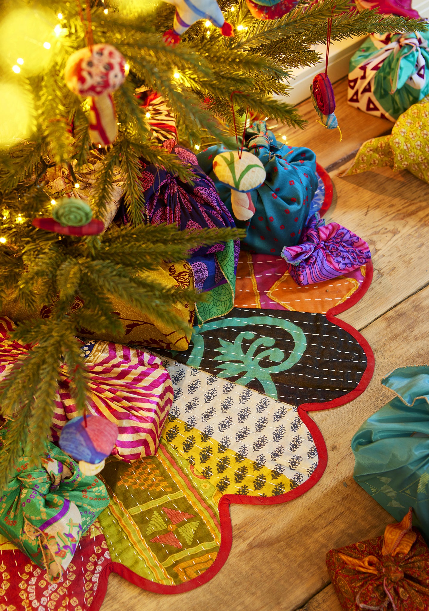 *NEW* Recycled Kantha Patch Sari Tree Skirt