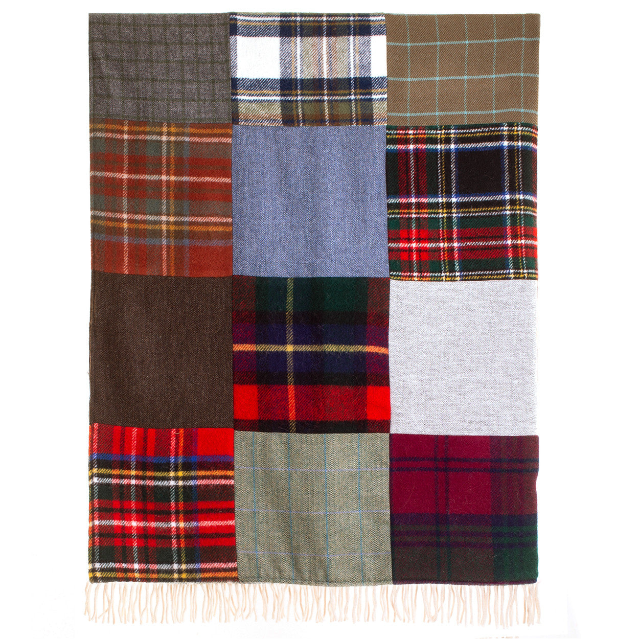 Tartan & Tweed/Chocolate Patchwork Throw - NEW