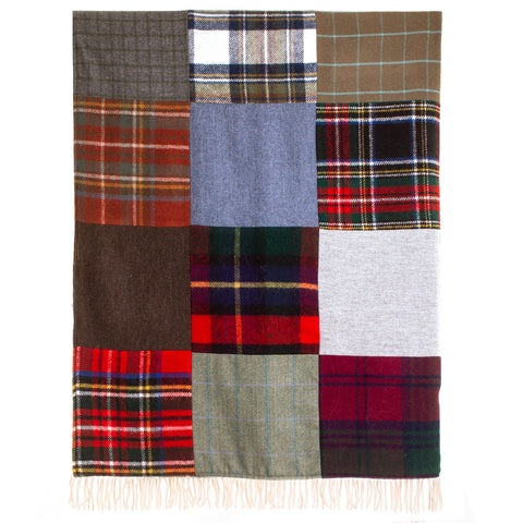 Tartan & Tweed/Chocolate Patchwork Throw - NEW