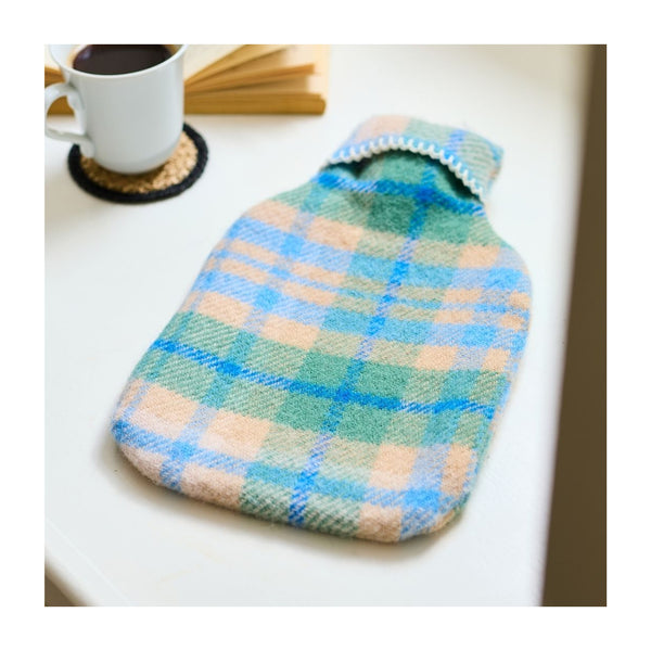Cottage Blue Pure Wool Hot Water Bottle